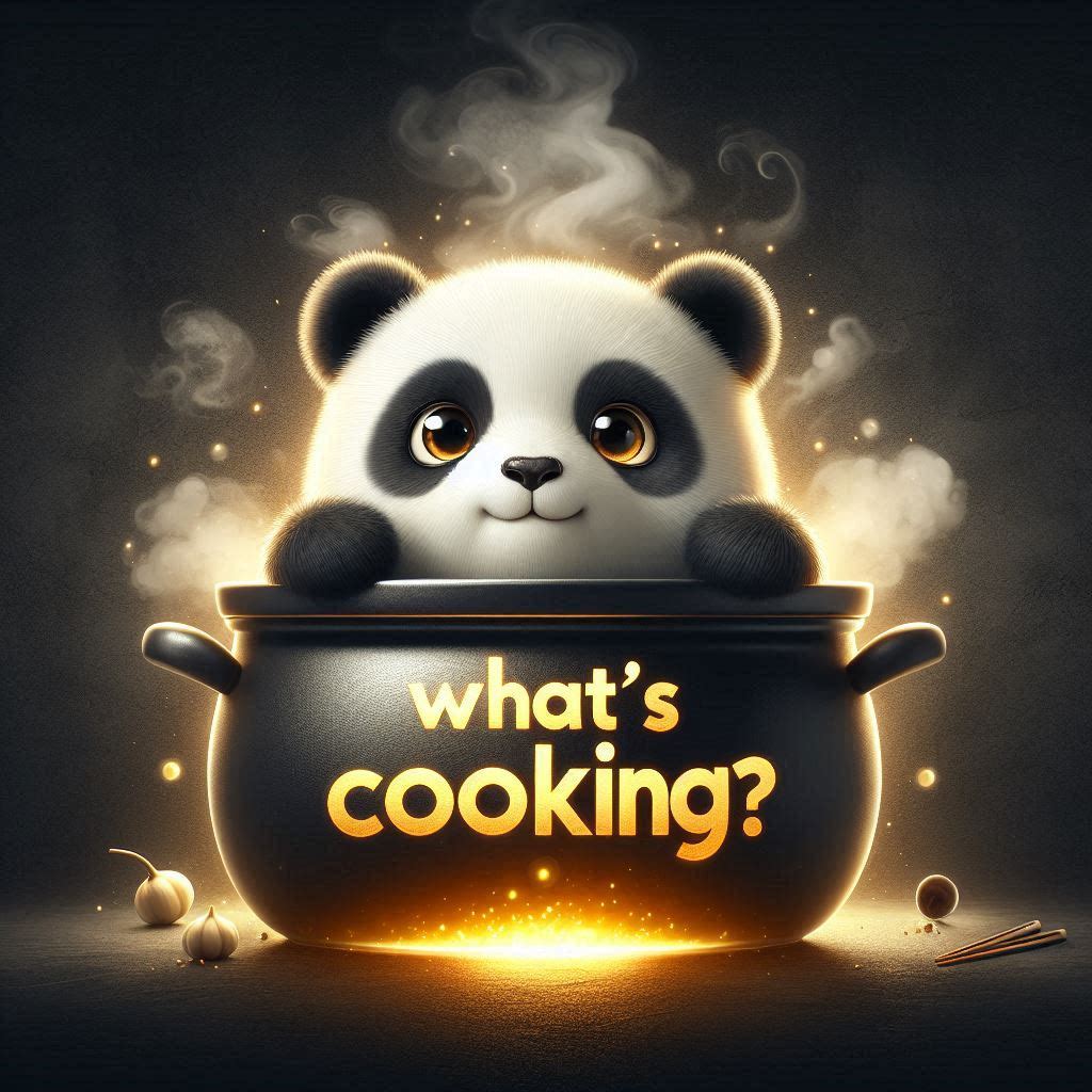 Panda Peeking into Hotpot